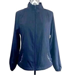 Kyodan Solid Black Full Zip Lightweight Windbreaker Running Jacket (M)‎
